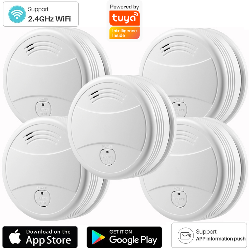 Smart Smoke Detector - Independent 2.4G WiFi Smoke Detector Sound
