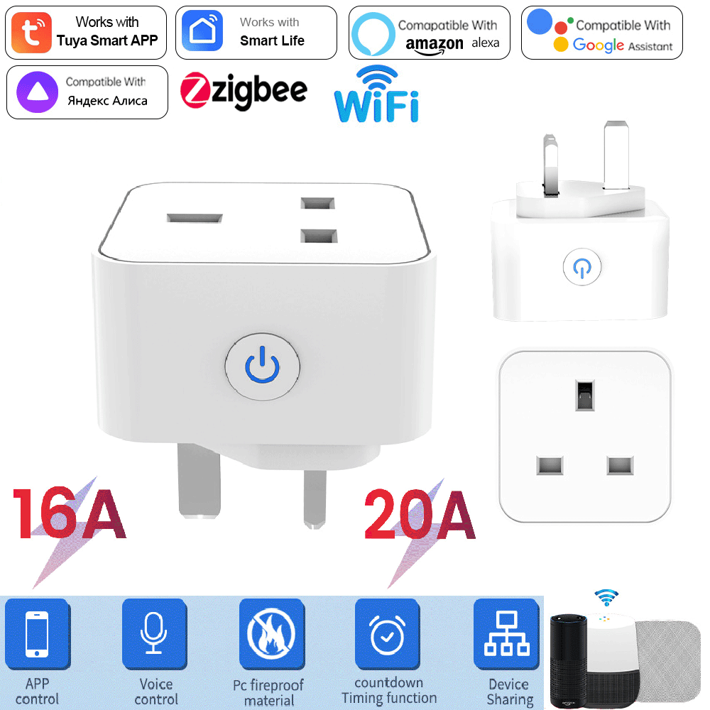Smart Home Wiser - Tuya Smart Socket 16A/20A WiFi or