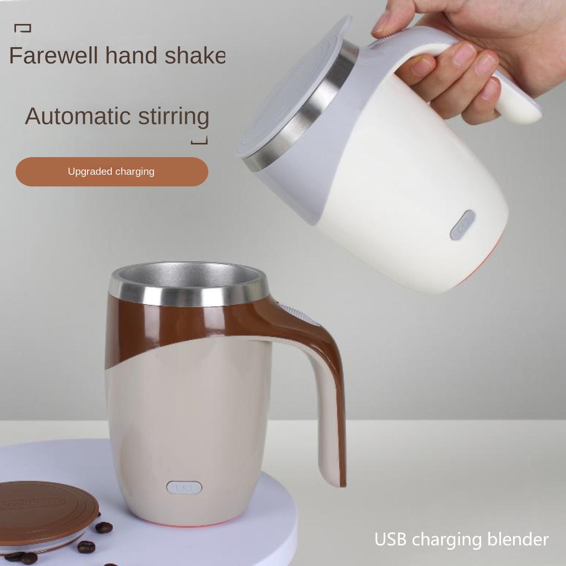 Smart Home Yam Pounder - Automatic Self Stirring Mugs Stainless Steel