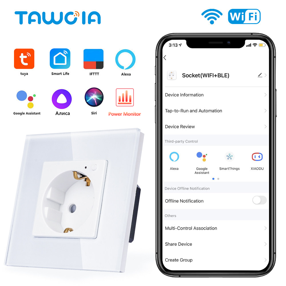 Smart Wall Socket - TAWOIA Wifi Wall Socket EU Standard