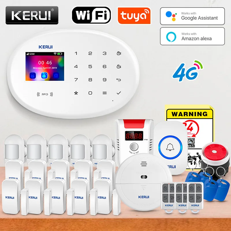 Smart Smoke Detector - KERUI Tuya Smart Alarm System 4G