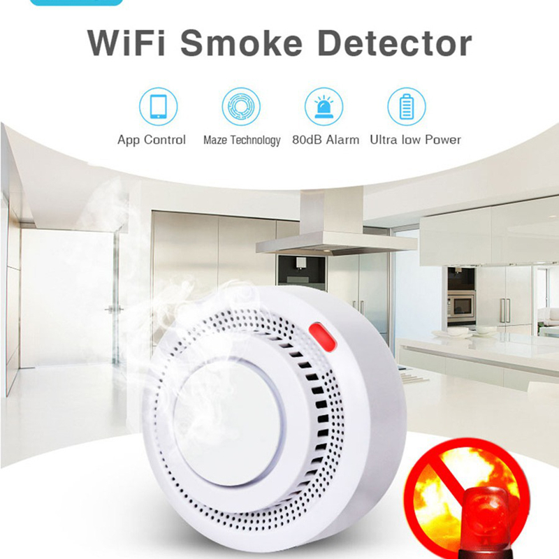 Smart Smoke Detector - Tuya Smart WIFI Smoke Alarm Fire