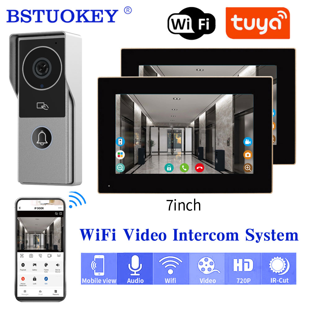 Smart Home Video Doorbell App - TUYA 1080P 7/10 Inch Touch Screen