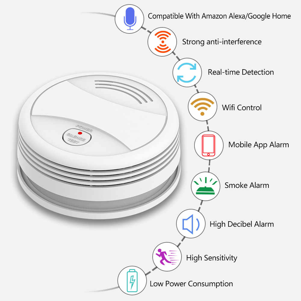 Independent 2.4G WiFi Smoke De - Smart Smoke Detector recension och pris