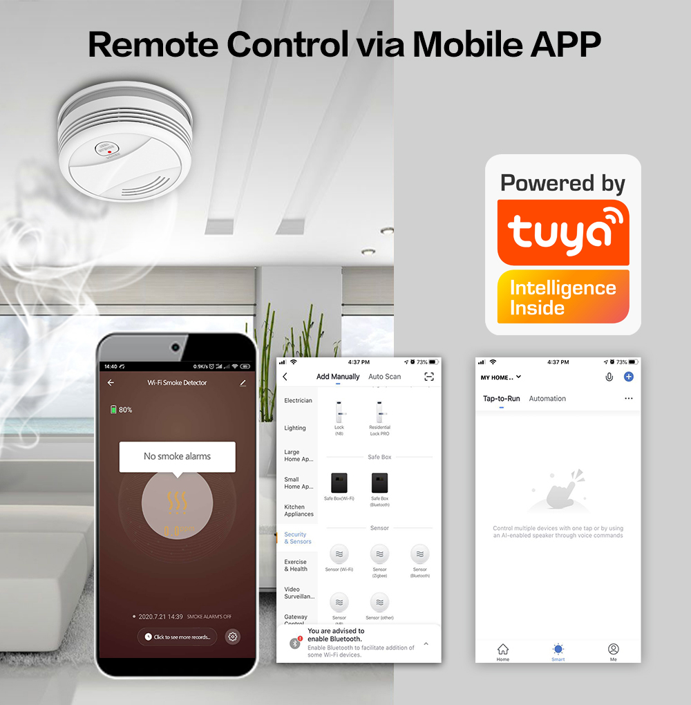 Independent 2.4G WiFi Smoke De - Smart Smoke Detector recension och pris