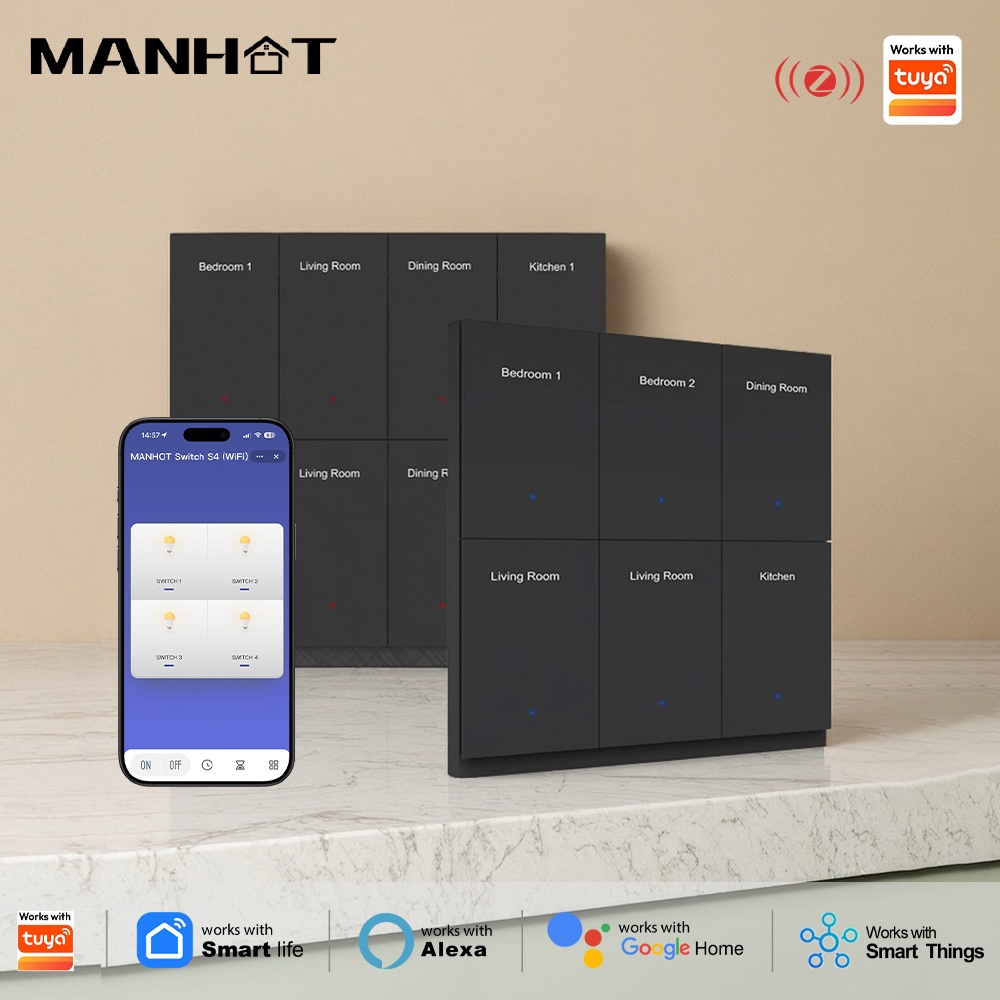 Manhot DIY Name Switch Zigbee  - Smart Home Display recension och pris