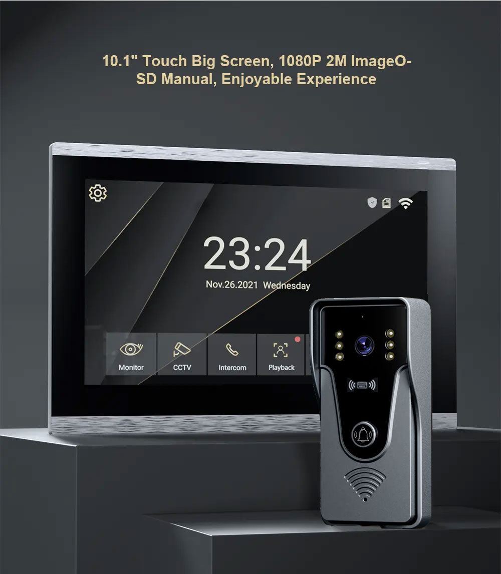 Tuya 1080P 10 Inch Color Touch - Smart Home Video Doorbell App recension och pris
