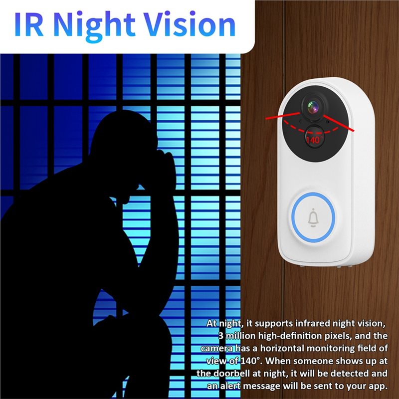 【CYBER MONDAY】Wifi IP 3MP Icse - Smart Home Video Doorbell App recension och pris