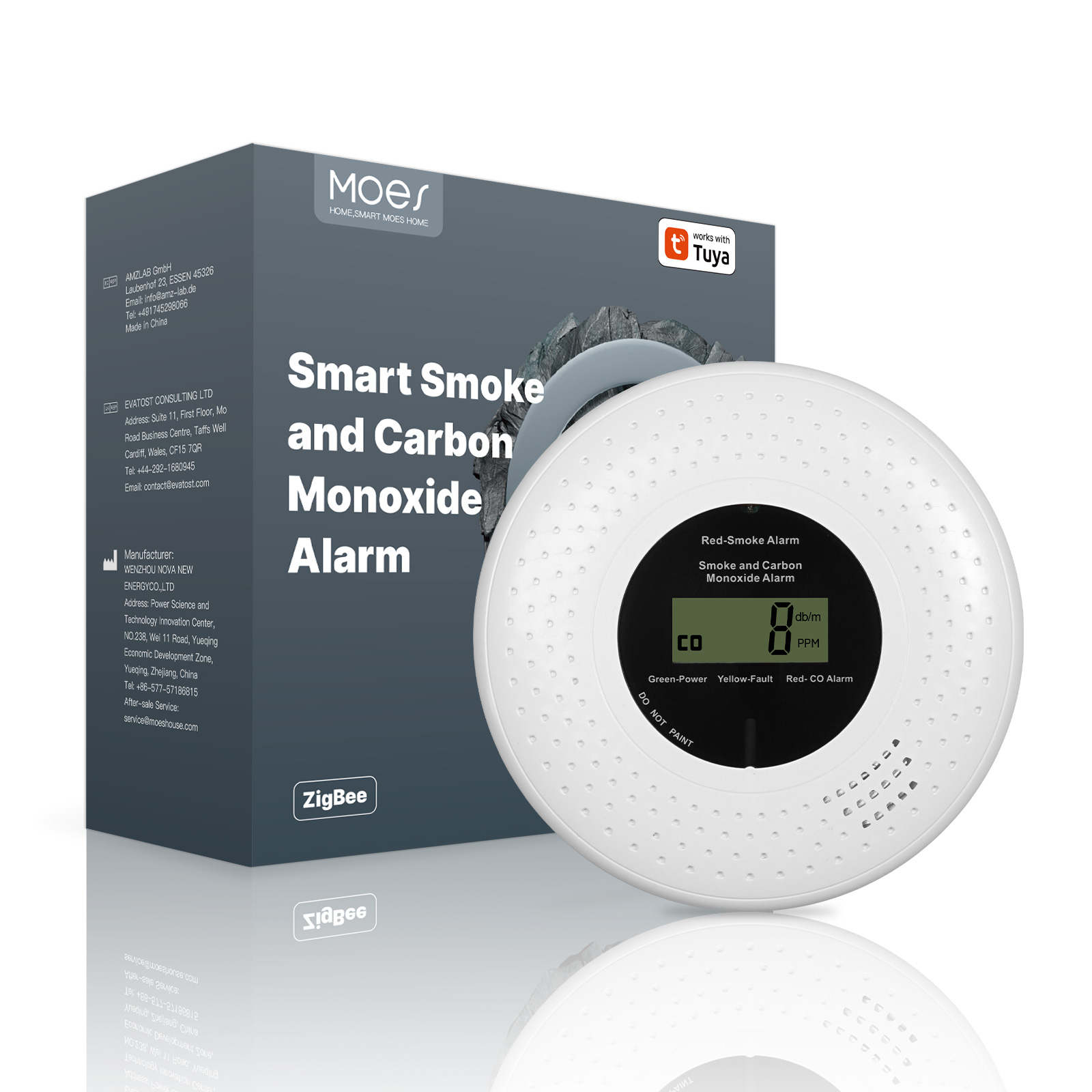 Zigbee Smart Smoke & Carbon Mo - Smart Smoke Detector recension och pris
