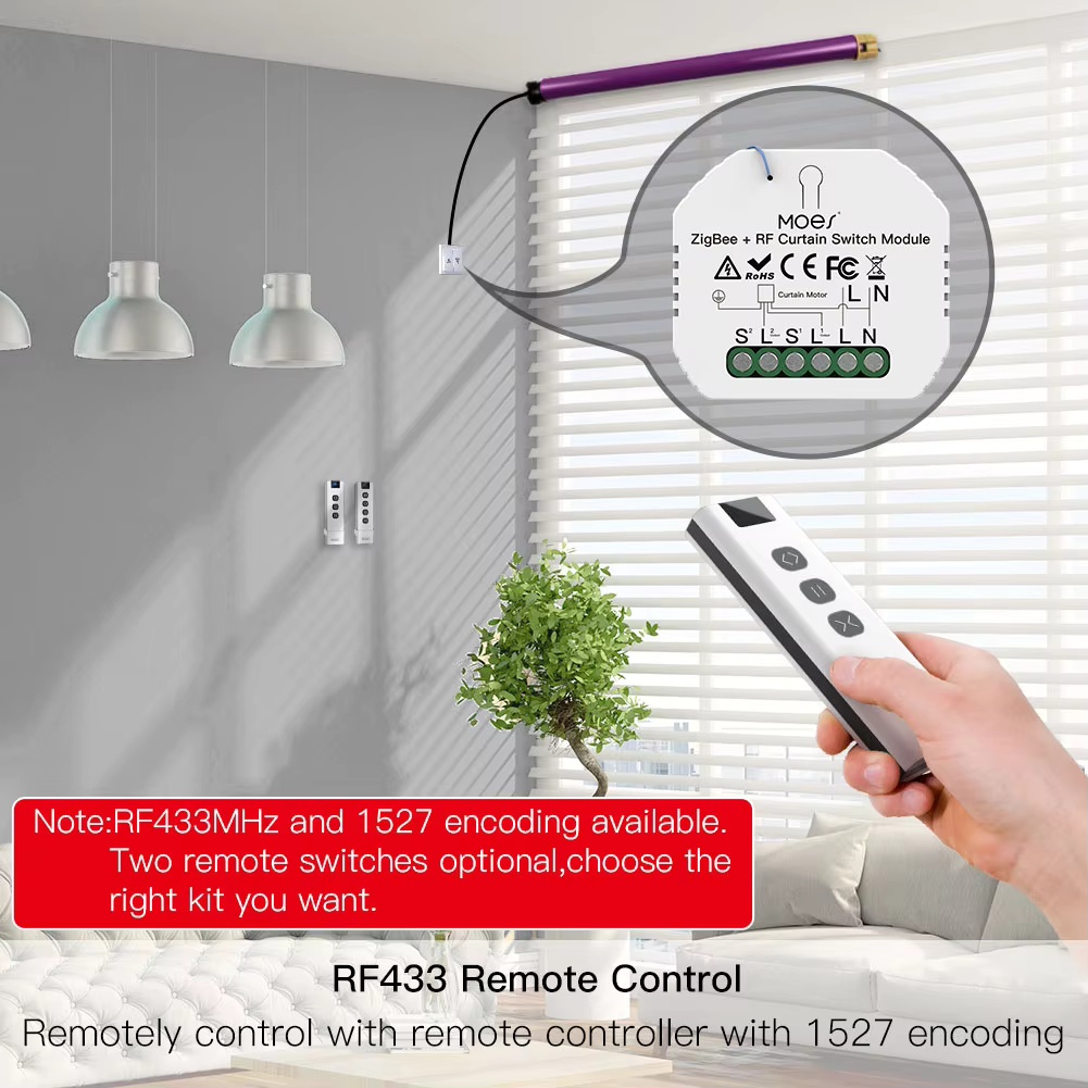 MOES ZigBee Smart RF433 Curtai - Curtain Motor recension och pris