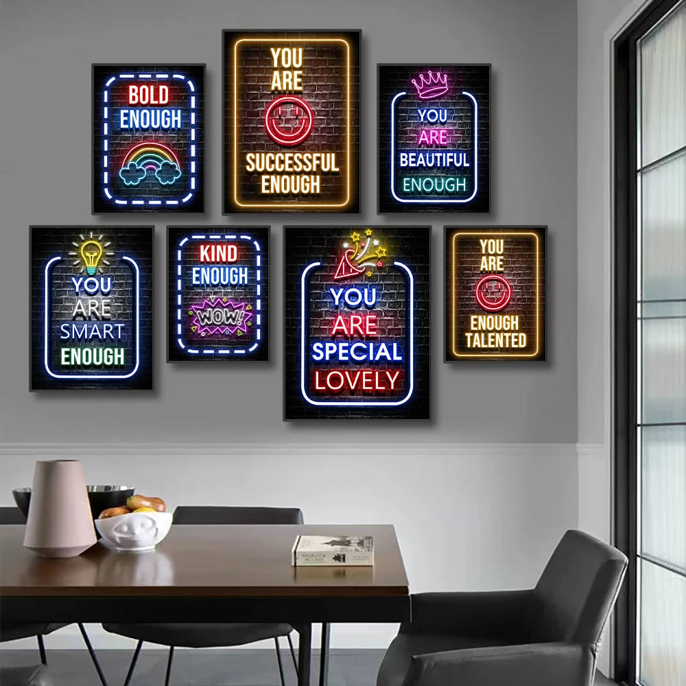Neon Motivation Quotes Posters - Smart Home Quotes recension och pris