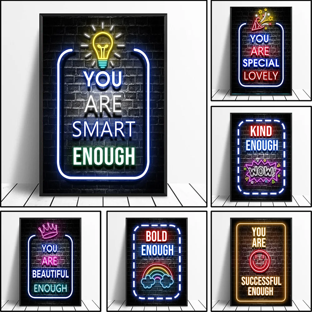 Neon Motivation Quotes Posters - Smart Home Quotes recension och pris