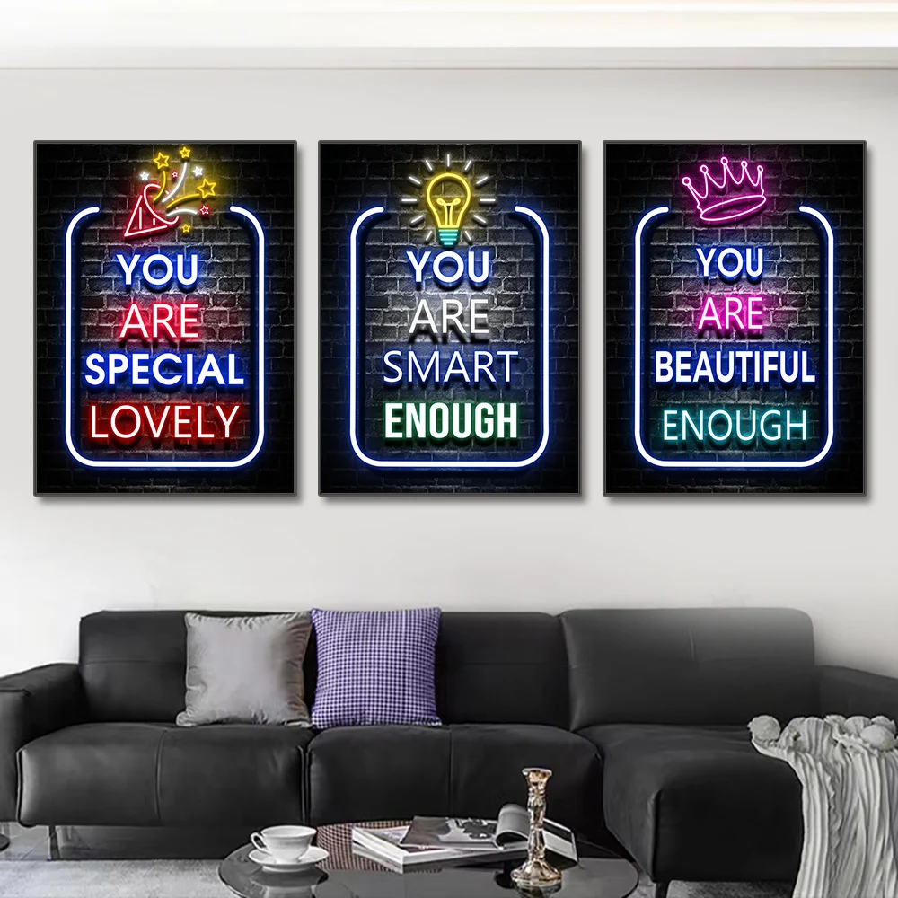 Neon Motivation Quotes Posters - Smart Home Quotes recension och pris