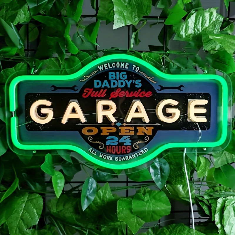 Retro Garage LED Neon Sign UV  - Smart Home Poster recension och pris