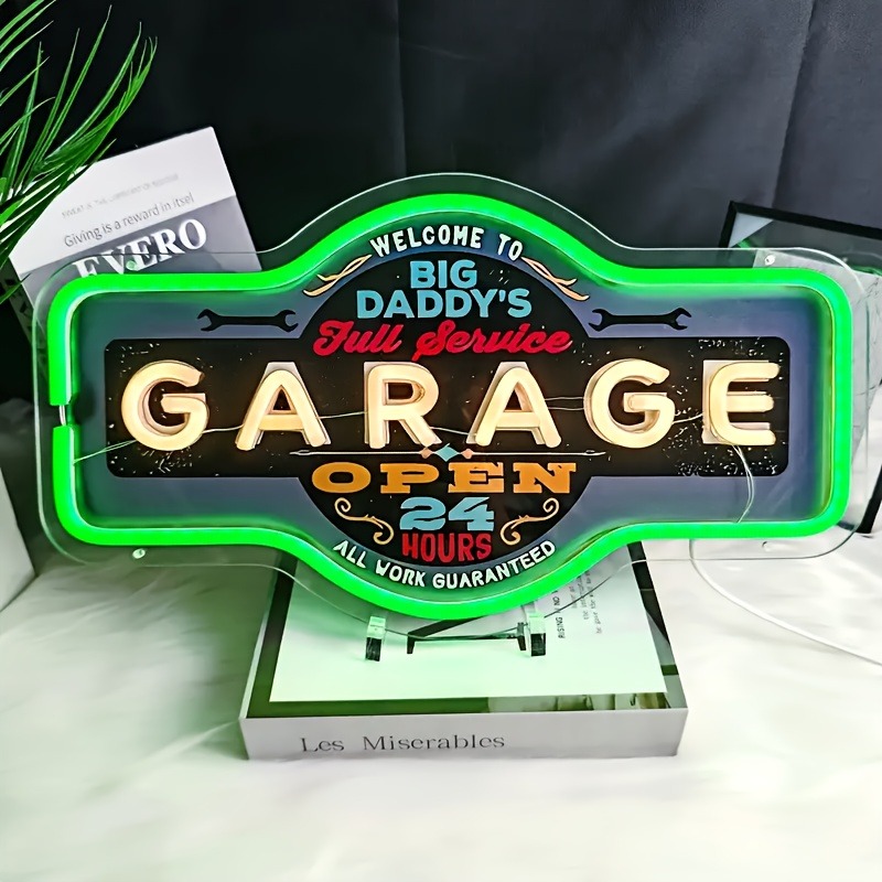 Retro Garage LED Neon Sign UV  - Smart Home Poster recension och pris