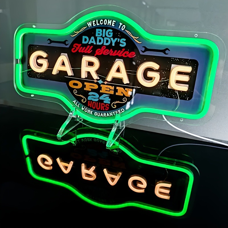 Retro Garage LED Neon Sign UV  - Smart Home Poster recension och pris