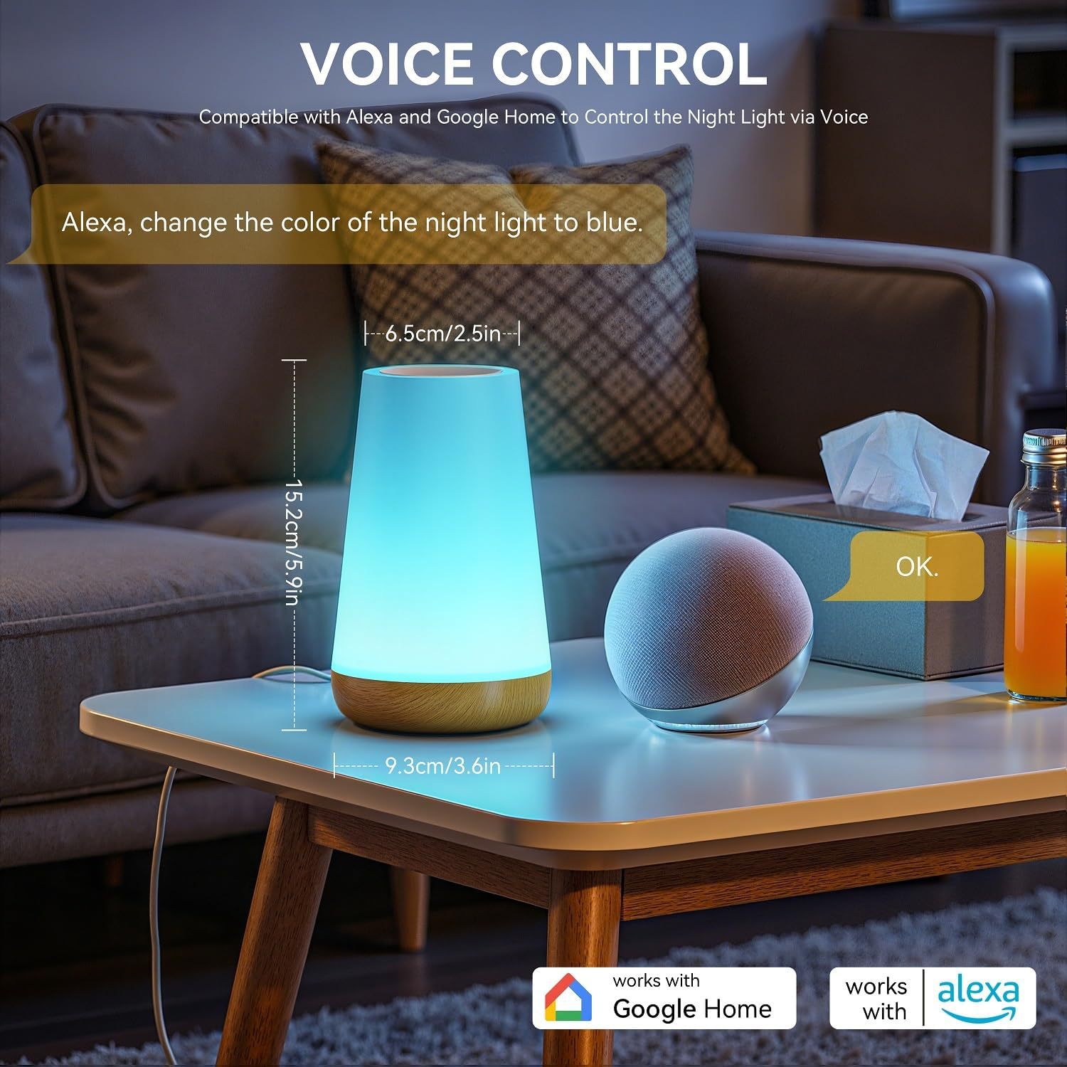 USB Rechargeable Tuya WiFi Sma - Alexa Compatible Bulb recension och pris