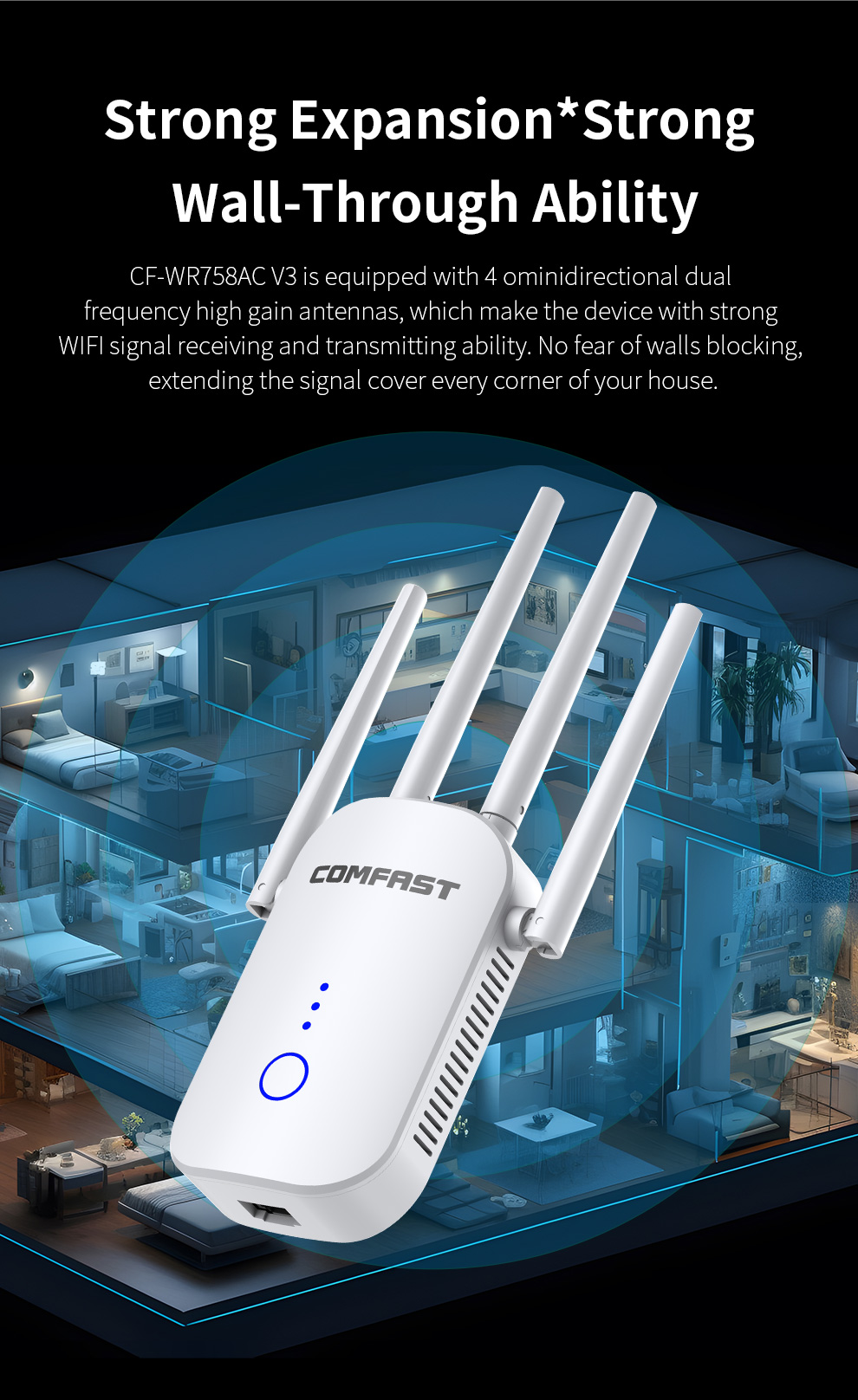 1200Mbps Dual Band 2.4G&5GHz W - Smart Home Router recension och pris