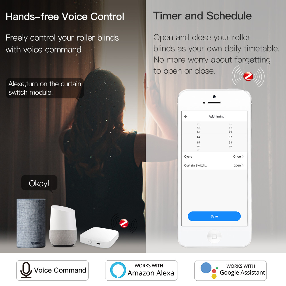 MOES ZigBee Smart RF433 Curtai - Curtain Motor recension och pris
