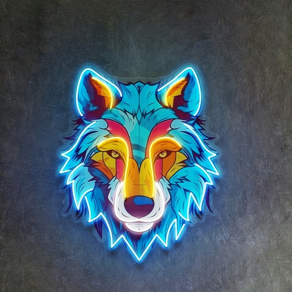 UV Print Wolf Neon Sign LED Co - Smart Home Poster recension och pris