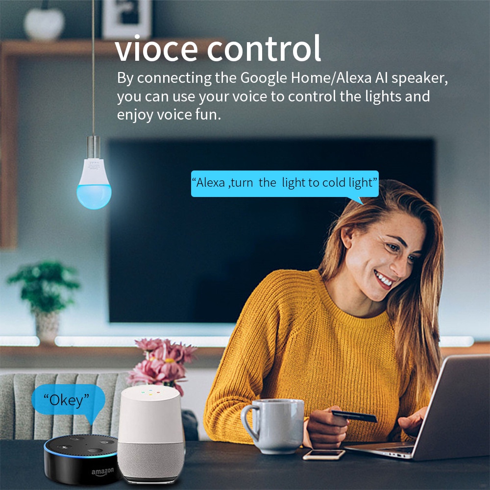 SIXWGH E27 Bulb WiFi 9W Smart  - Alexa Compatible Bulb recension och pris