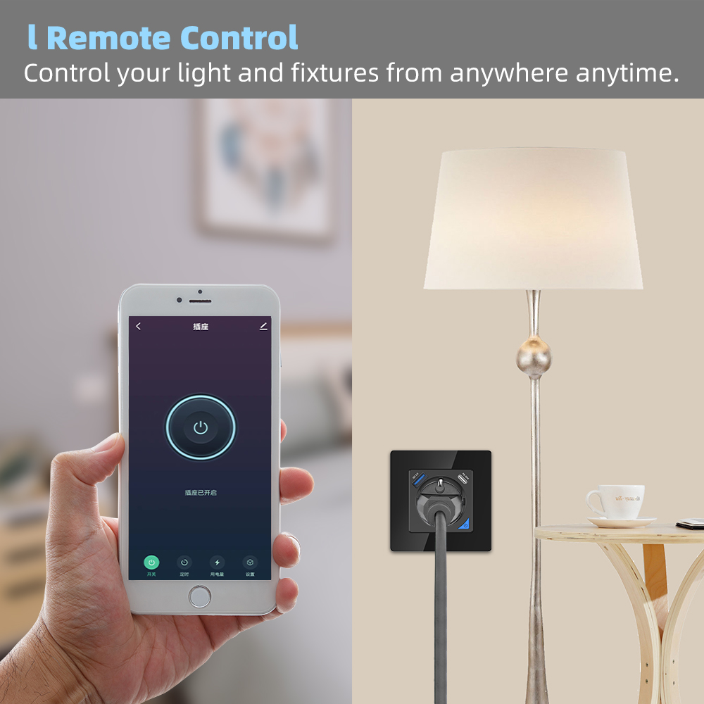 Coswall Alice Glass Zigbee Tuy - Smart Wall Socket recension och pris