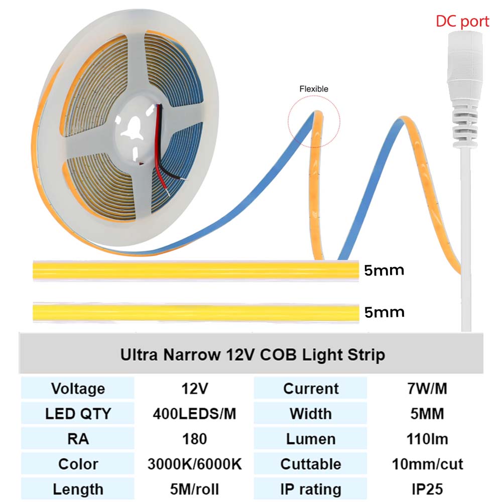 TUYA WiFi 5mm PCB COB LED Stri - Alexa Compatible Bulb recension och pris