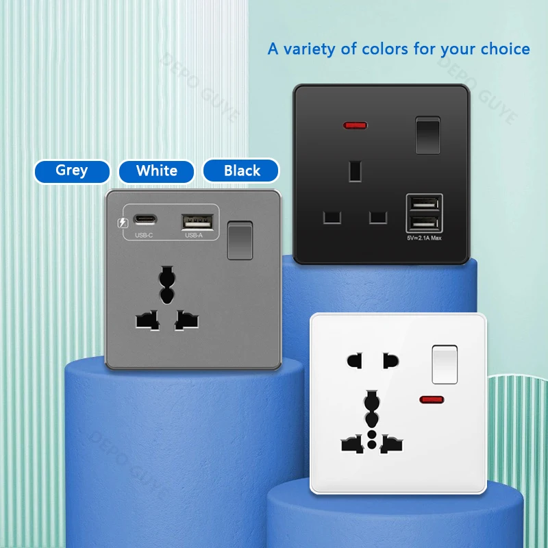 Universal 5-pin Dual USB charg - Smart Wall Socket recension och pris