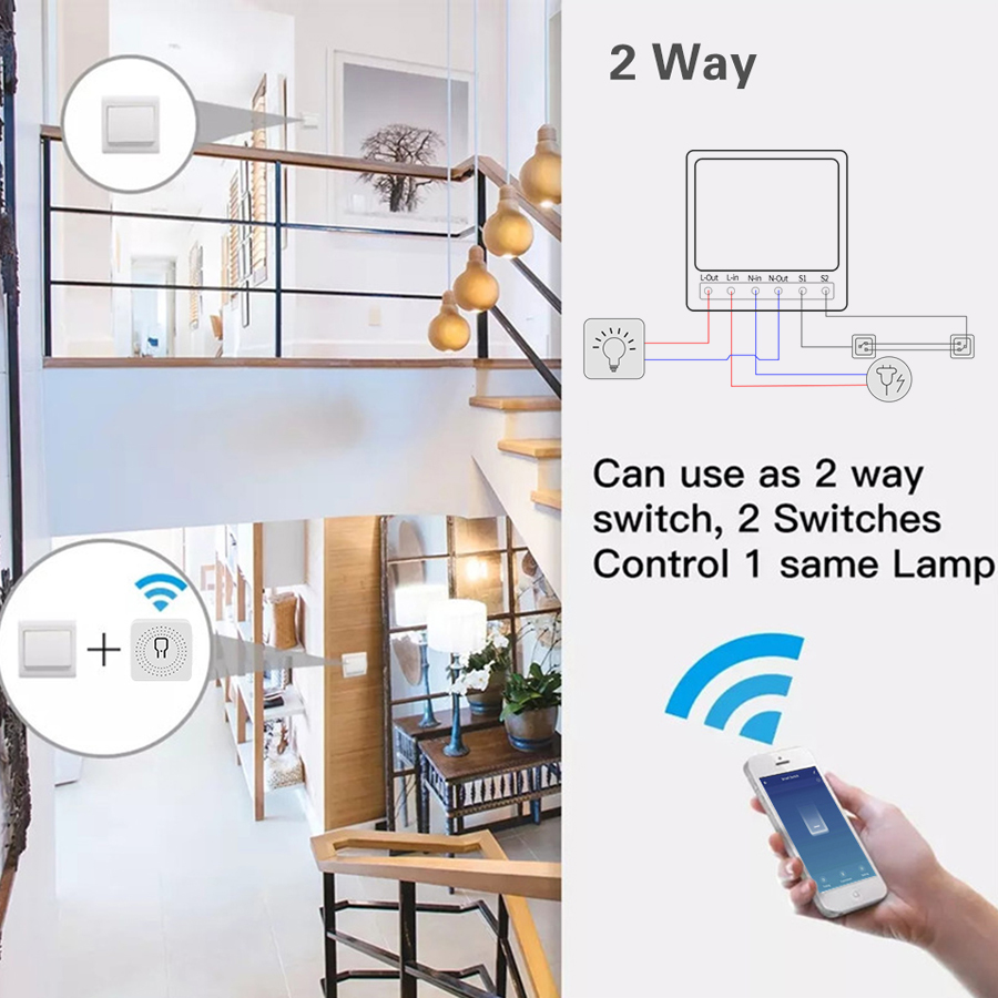 2 Way Mini DIY Smart Switch Tu - Smart Home Integration recension och pris